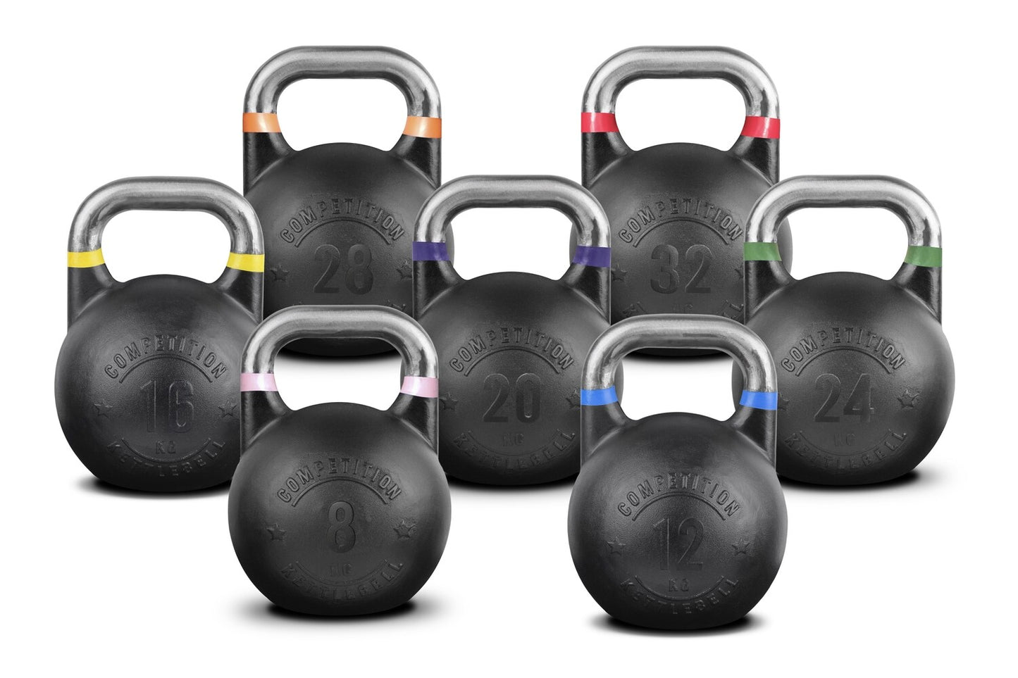 SET KETTLEBELLS DE COMPETICIÓN PIVOT FITNESS 8 A 32 KG