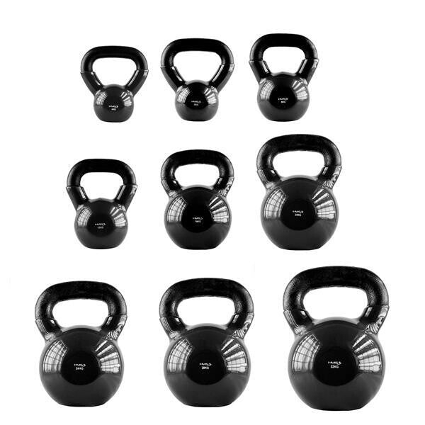 SET KETTLEBELLS DE HIERRO Y NEOPRENO HMS PREMIUM 6-32 KG (160 KG EN TOTAL)