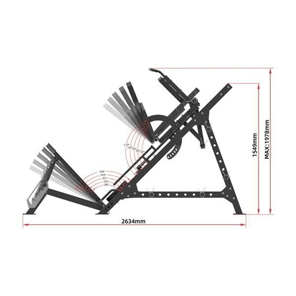 PRENSA DE PIERNAS + HACK SQUAT COMERCIAL HMS LP3175