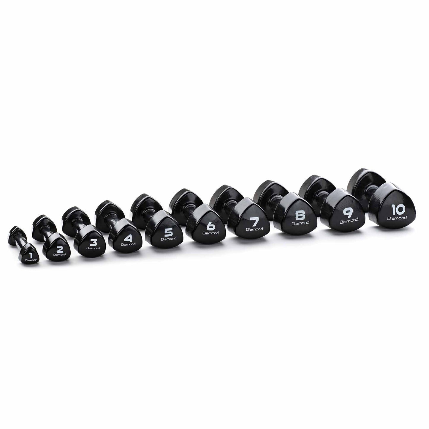 SET 1-10 KG MANCUERNAS PROFESIONALES DE VINILO DIAMOND FITNESS