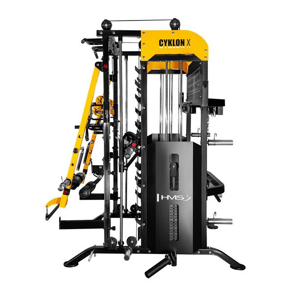 MÁQUINA SMITH MULTIFUNCIONAL CYKLON X HMS, 200KG PESO INCLUIDO, FULL ACCESORIOS