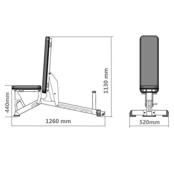 L1237 BANCO DE EJERCICIOS AJUSTABLE SEMI COMERCIAL HMS