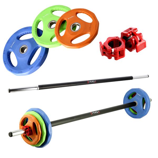 CONJUNTO 10 SETS BODY PUMP PRO 20KG + SOPORTE STR40 HMS