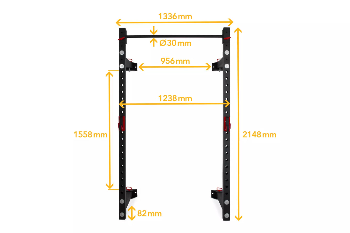 JAULA/RACK DE PARED PLEGABLE DE ALTA RESISTENCIA COMERCIAL PIVOT FITNESS XR6226 CON BANCO Y ACCESORIOS