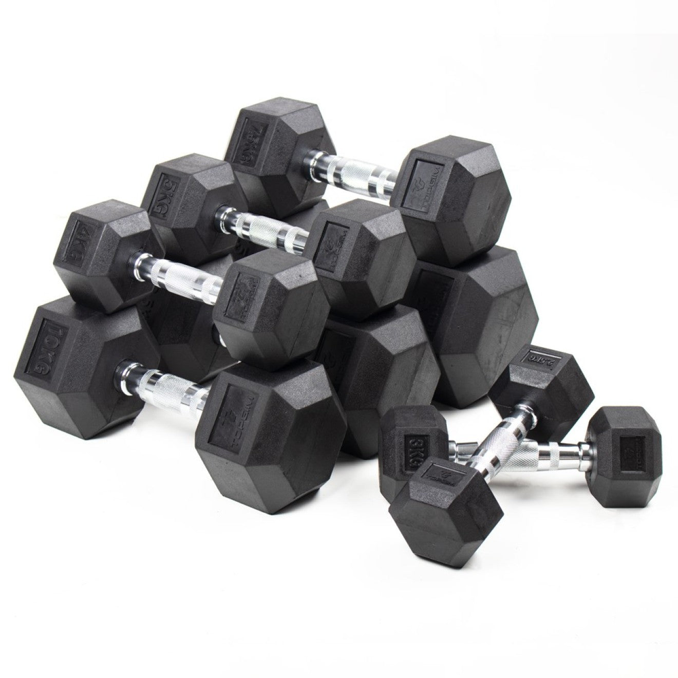 MANCUERNAS HEXAGONALES DE ACERO Y GOMA DE 1KG HASTA 60KG