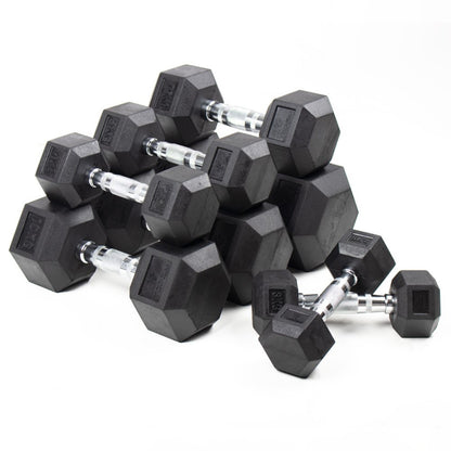 MANCUERNAS HEXAGONALES DE ACERO Y GOMA DE 1KG HASTA 60KG