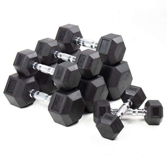MANCUERNAS HEXAGONALES DE ACERO Y GOMA DE 1KG HASTA 60KG