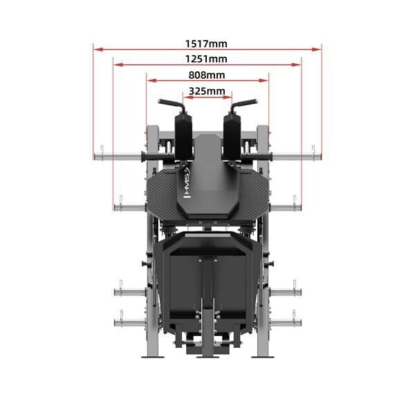 PRENSA DE PIERNAS + HACK SQUAT COMERCIAL HMS LP3175
