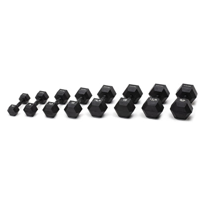 SET MANCUERNAS HEXAGONLAES PROFESIONALES TODO NEGRO DIAMOND FITNESS