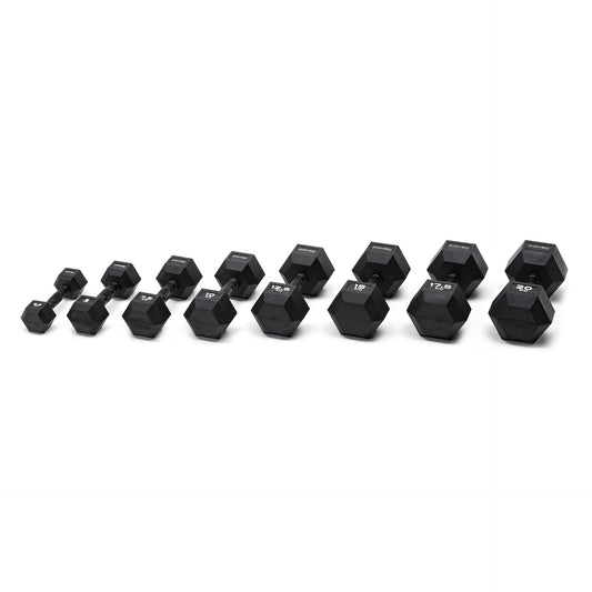 SET MANCUERNAS HEXAGONLAES PROFESIONALES TODO NEGRO DIAMOND FITNESS