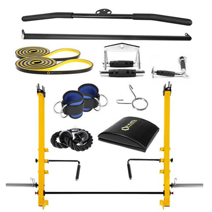 MÁQUINA SMITH MULTIFUNCIONAL CYKLON X HMS, 200KG PESO INCLUIDO, FULL ACCESORIOS