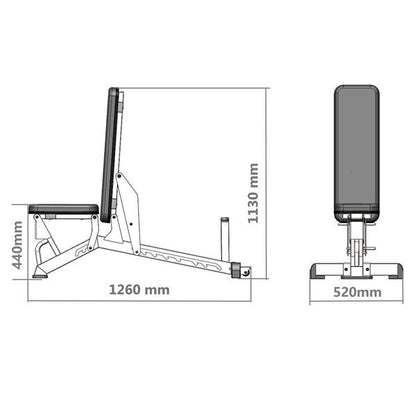 L1237 BANCO DE EJERCICIOS AJUSTABLE SEMI COMERCIAL HMS