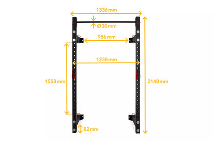 JAULA/RACK DE PARED PLEGABLE DE ALTA RESISTENCIA COMERCIAL PIVOT FITNESS XR6226 CON BANCO Y ACCESORIOS
